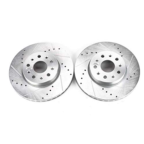 Power Stop AR82183XPR Evolution Front Drilled and Slotted Rotor Pair For Cadillac CT6 2016-2019, Cadillac CTS 2014-2019, Chevrolet Camaro 2016-2021 [Model Specific]