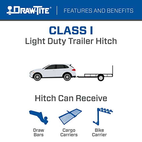 Draw-Tite Class 1 Trailer Hitch 25004, 1.25 Inch Receiver, Black, Compatible with 2020-2022 Kia Rio Hatchback