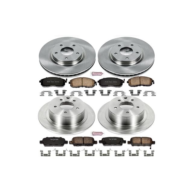 POWERSTOP Autospecialty KOE4475 Front and Rear Replacement Brake Kit-OE Brake Rotors & Ceramic Brake Pads For Nissan Sentra 2007-2012 [Model Specific]