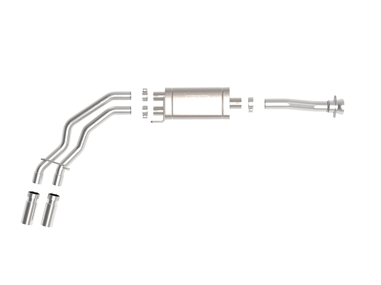 Rebel Series aFe POWER 49-43128-P 3 IN to 2-1/2 IN 409 Stainless Steel Cat-Back Exhaust w/Polish Tip, fits Ford F-150 2021 V6-2.7L/3.5L (tt)/V8-5.0L