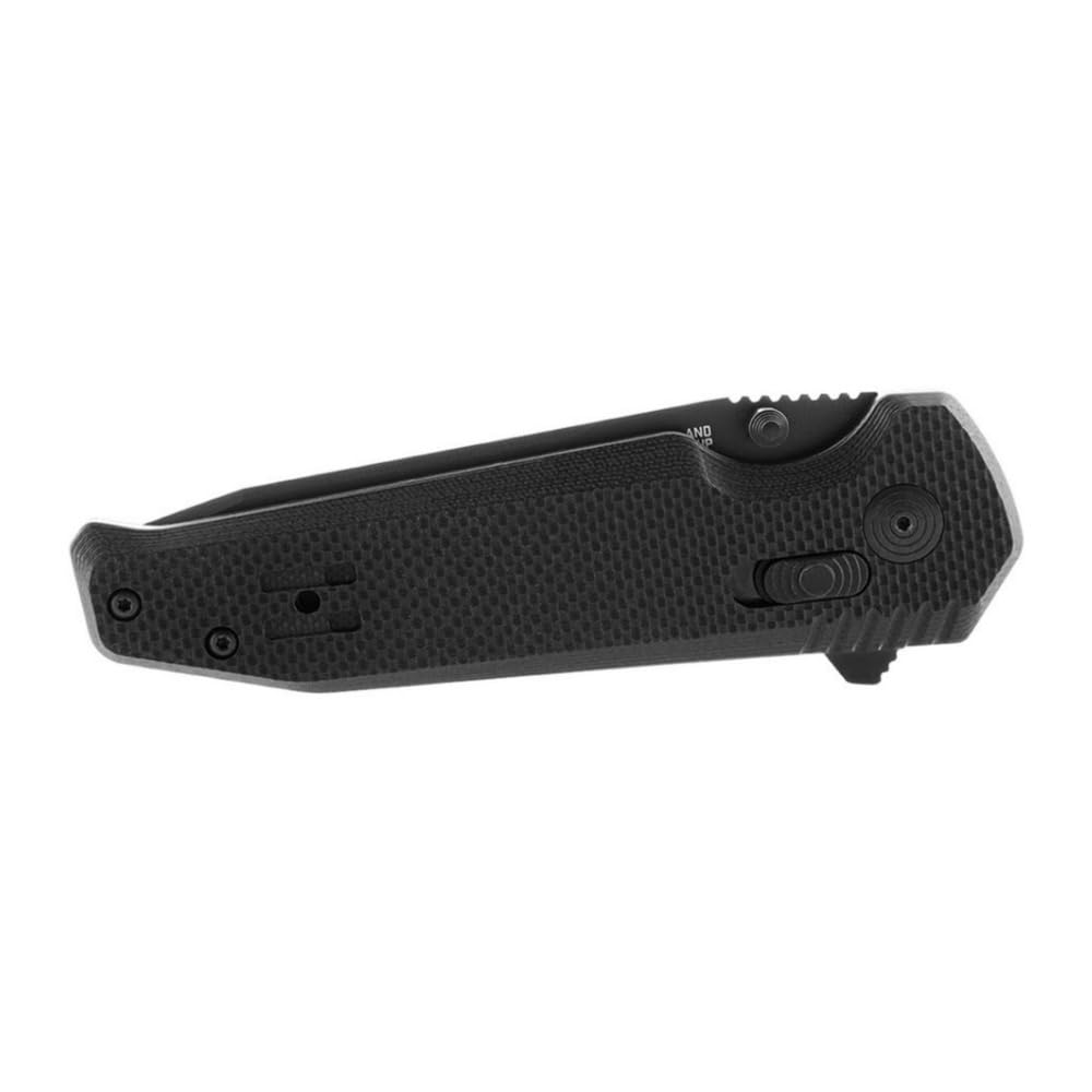 SOG VISION XR Professional CTS XHP Stainless Steel Ambidextrous Folding Knives | Single-Handed Opening | XR Lock, Black, Partially Serrated