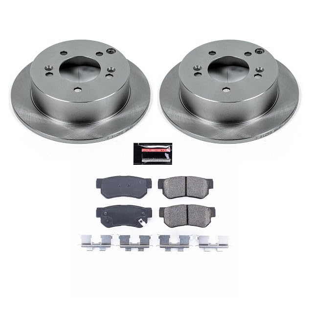 POWERSTOP Autospecialty KOE5214 Rear Replacement Brake Kit-OE Brake Rotors & Ceramic Brake Pads For Sonata, Tucson, XG, XG350, Optima, Sportage [Model Specific]