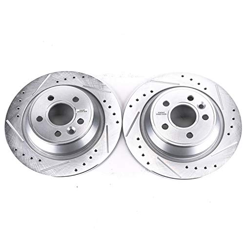 Power Stop EBR1299XPR Rear Brake Rotor Pair Drilled and Slotted For Land Rover Range Rover Evoque 2012-2015/Land Rover Range Rover Evoque 2012-2015 [Vehicle Specific]