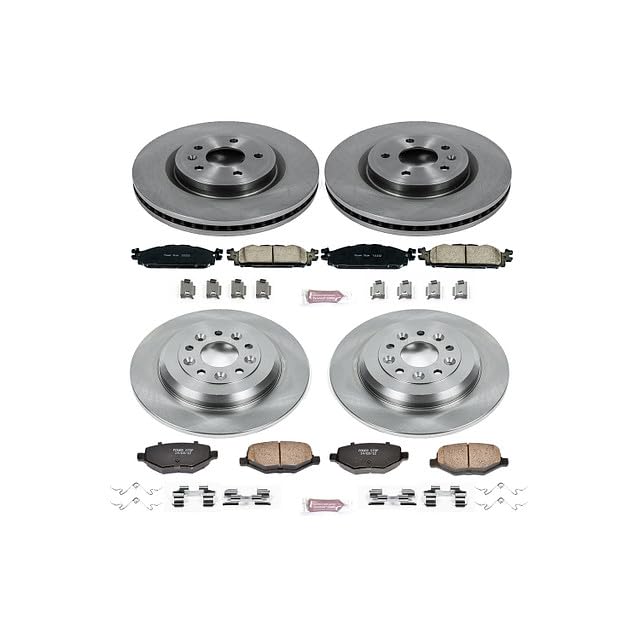 Power Stop Front and Rear KOE5584 Autospecialty Replacement Brake Kit Brake Rotors and Ceramic Brake Pad For 2012 2013 2014 2015-2019 Ford Explorer Flex Taurus [Application Specific]