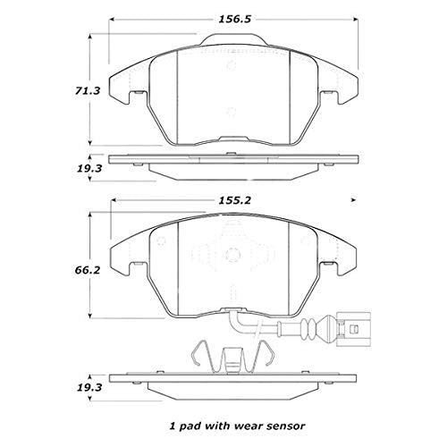Front StopTech 308.11070 Brake Pads with Shims and Hardware