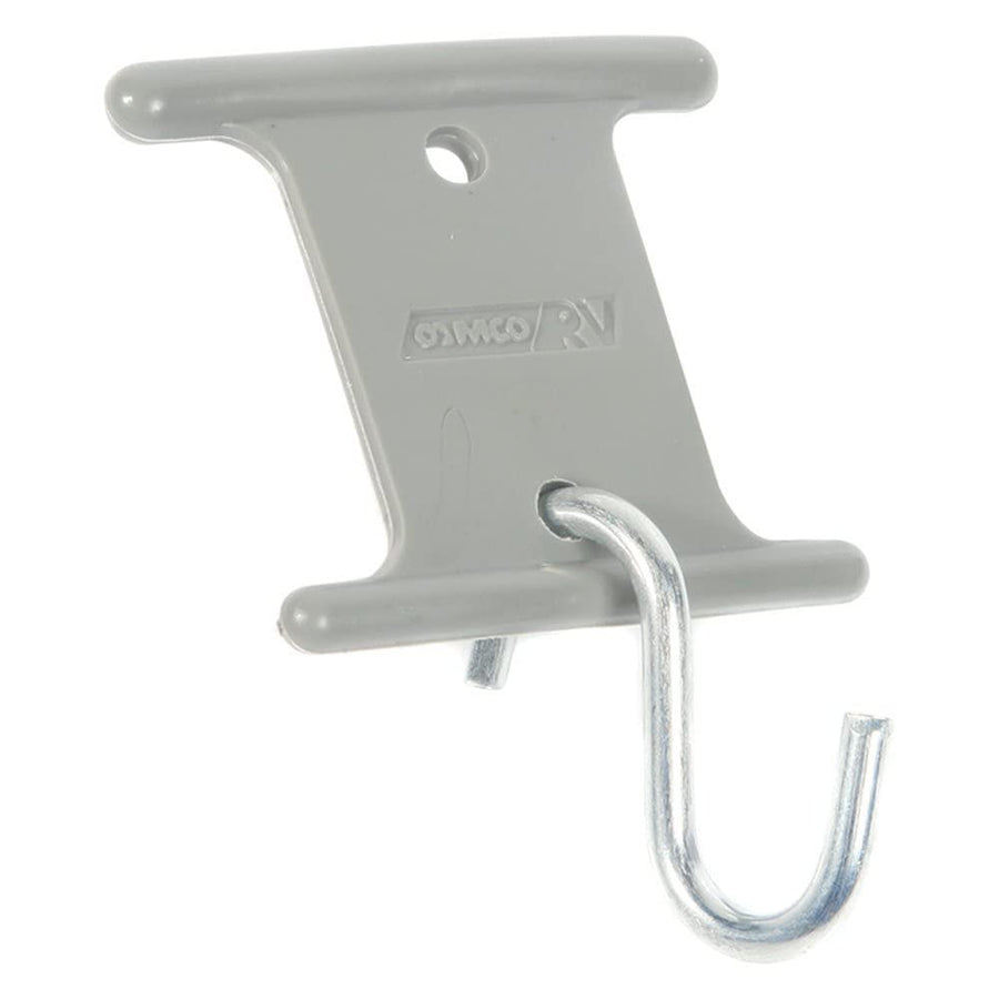 Camco RV Gray Party Light Holder - Easily Slides Into Awning Roller Bar Channel, Each Hanger Supports Up to 15 lbs - 7 Pack (42693)