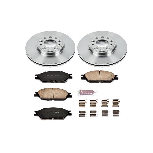 POWERSTOP Autospecialty KOE5205 Front Replacement Brake Kit-OE Brake Rotors & Ceramic Brake Pads For Ford Windstar 1999-2003 [Model Specific]