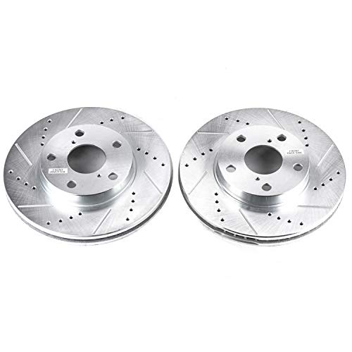 Power Stop Front JBR974XPR Drilled & Slotted Rotor Pair For Toyota RAV4 2001-2005 [Model Specific]