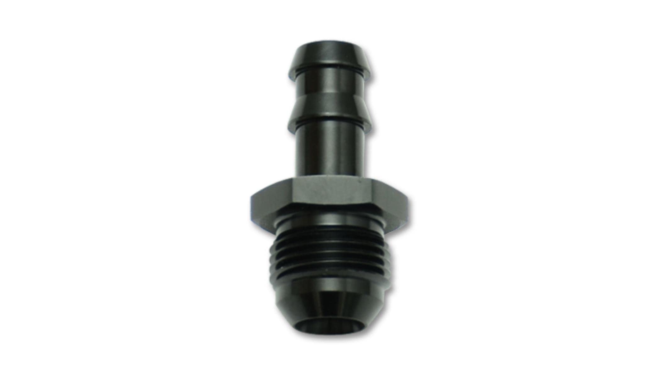 Fitting, Vibrant Power 11210 Straight, Male -10 AN to 5/8 in. Hose Barb, Aluminum, Black Anodized, each