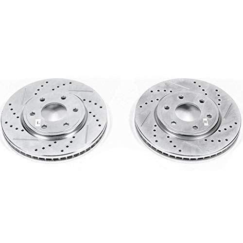 Power Stop Front JBR1166XPR Drilled & Slotted Rotor Pair For Nissan Frontier 2005-2019, Suzuki Equator 2009-2012 [Model Specific]