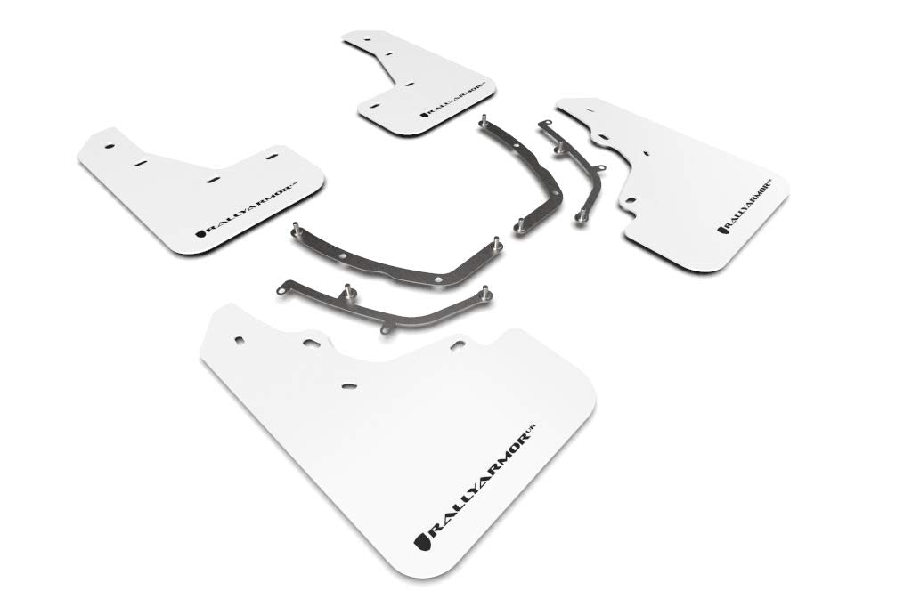 Mud Flap Rally Armor White w/Black Logo FITS 2019+ Mazda3 GT Sport Hatch MF61-UR-WH/BLK