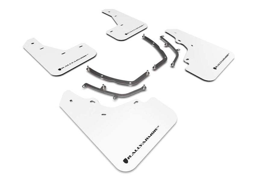 Mud Flap Rally Armor White w/Black Logo FITS 2019+ Mazda3 GT Sport Hatch MF61-UR-WH/BLK