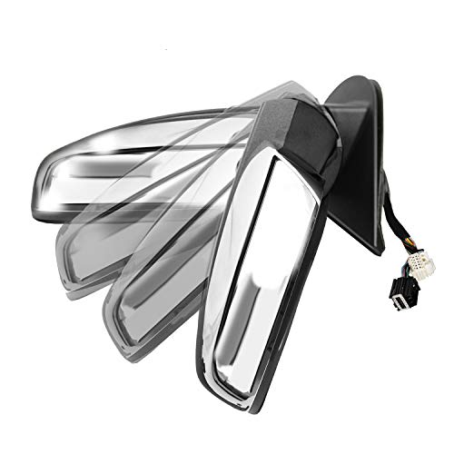 Fit System Driver Side Mirror for Silverado/Sierra 1500, 2500, 3500, Avalanche, Suburban, Tahoe, Yukon/Denali/XL, Silverado/Sierra Hybrid, chrm, Arrow Signal, memo, Power Fold, Heated Power