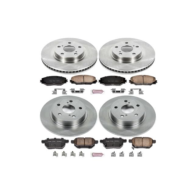 Power Stop Autospecialty KOE6076 Front and Rear Replacement Brake Kit-OE Brake Rotors & Ceramic Brake Pads For Scion tC 2011-2016 [Model Specific]