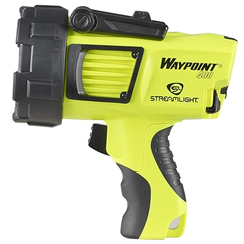 Streamlight WayPoint 44910 400 1400-Lumen 400,000-Candela Rechargeable Handheld LED Spotlight for Outdoor, Marine, and Emergency Use, Yellow