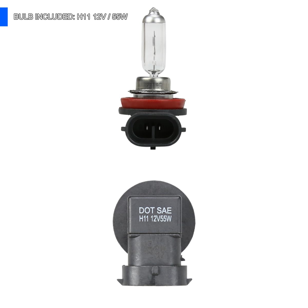 Fog Lights SPEC-D TUNING + H11 Bulbs + Switch Compatible with 2011-2014 Chrysler 200, 300, Dodge Avenger, L+R Pair Assembly