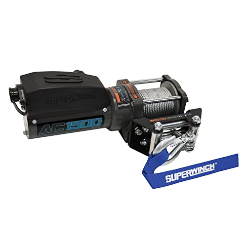 1500 lb Capacity SUPERWINCH, Roller Fairlead, 1/8 in x 35 ft Steel Rope, 120V, Kit