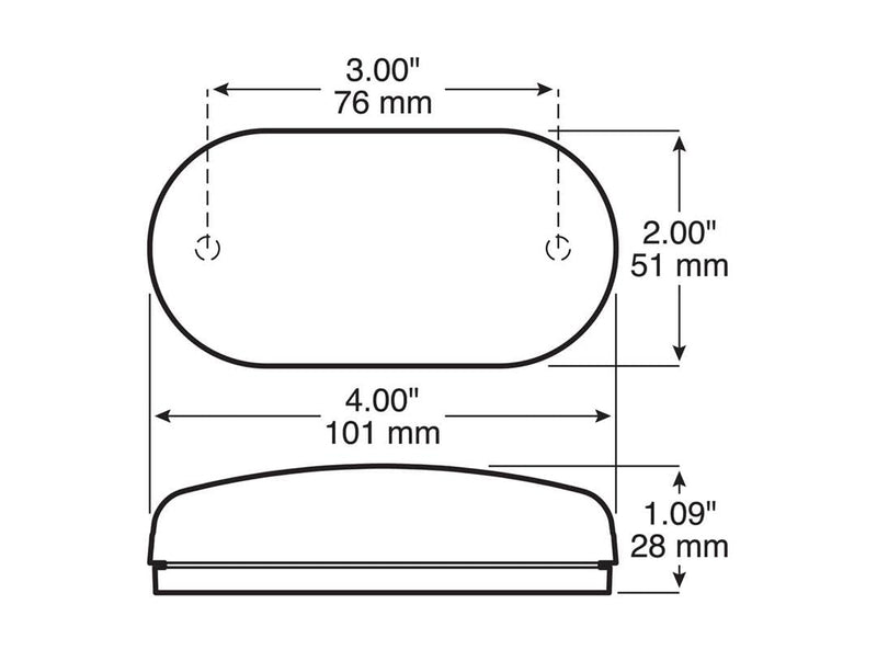 Led Marker/Clearance Peterson Mfg V35R-BT2, Pc Mv Oblong