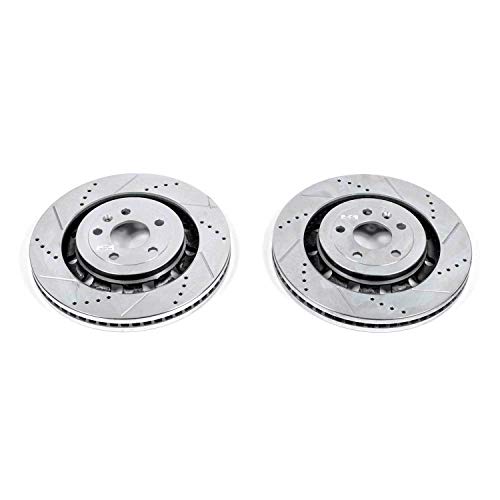 Power Stop AR85141XPR Drilled & Slotted Front Rotor Pair For Explorer, Flex, Police Interceptor Sedan, Police Interceptor Utility, Special Service Police Sedan, Taurus, MKS, MKT [Model Specific]