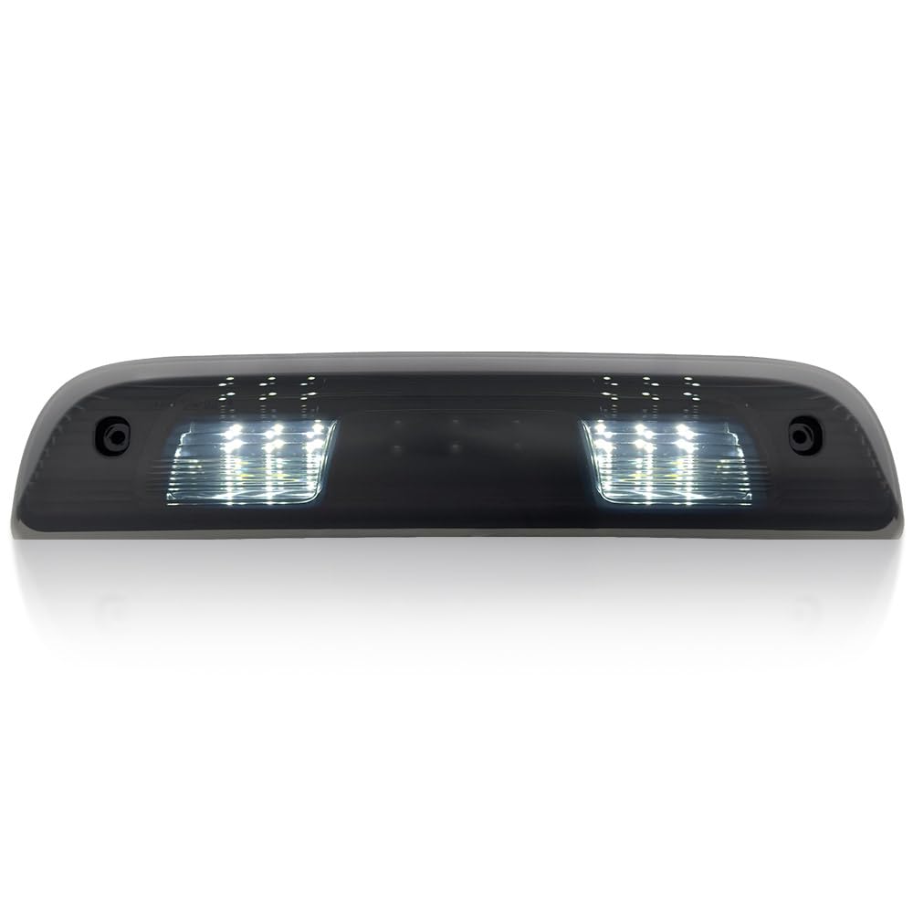 RECON - Fits 14-19 Silverado & Sierra (3rd GEN) 1500, 2500, 3500 Red LED 3rd Brake Light Kit with White LED Cargo Lights with Smoked Lens