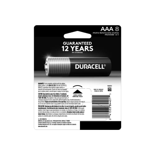 AAA Batteries Duracell Coppertop with Power Boost Ingredients, 8 Count Pack Triple A Battery with Long-lasting Power, Alkaline AAA Battery for Household and Office Devices