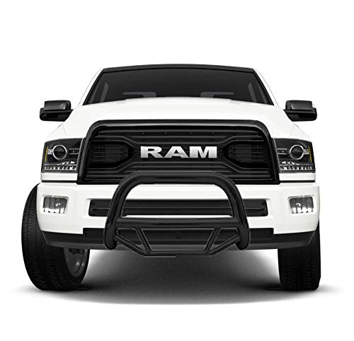 Max T Black Horse Bull Bar Textured Black Compatible with 2011-2018 Ram 2500|2011-2018 Ram 3500 Excl.Rebel & Warlock Trims-MBT-MR1103