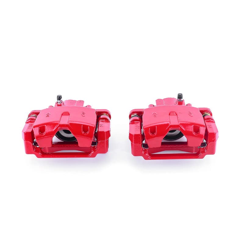 Power Stop Pair of High-Temp Red Powder Coated Rear Calipers For Cadillac CTS 2006-2007, Cadillac STS 2005-2011 [Model Specific]
