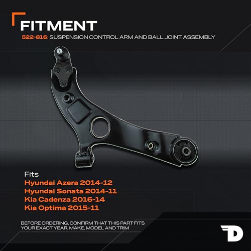 Dorman Front Passenger Side 522-816 Lower Suspension Control Arm and Ball Joint Assembly Compatible with Select Hyundai/Kia Models
