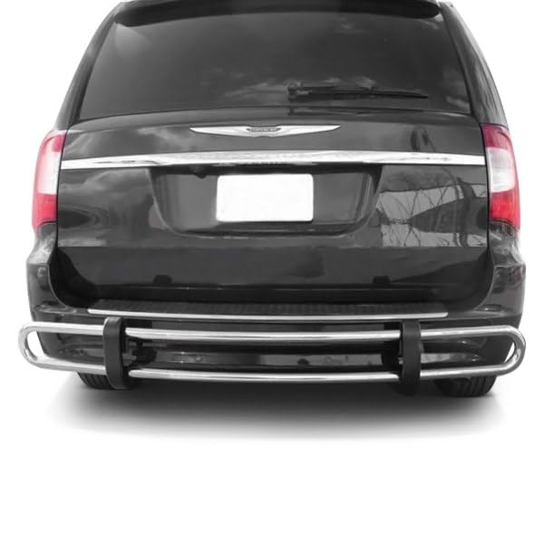 Rear Bumper Guard Black Horse Double Tube Stainless Steel Compatible with 2009-2014 Volkswagen Routan|2008-2016 Chrysler Town & Country|2008-2018 Dodge Grand Caravan-8DGCASS