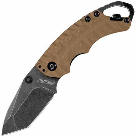 Kershaw II Shuffle Folding Pocket Knife, 2.6 Inch Stainless Steel Tanto Blade, EDC Utility, with Flathead Screwdriver, Reversible Carry, Manual Opening, Everyday Carry Pocket Knife for Men and Women