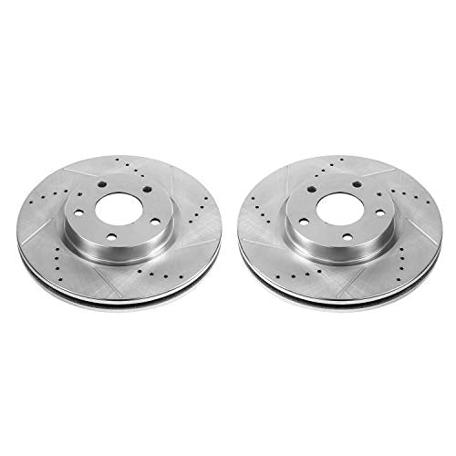 Power Stop Front JBR1596XPR Drilled & Slotted Rotor Pair For Mazda 6 2014-2018, Mazda CX-5 2013-2015 [Model Specific]
