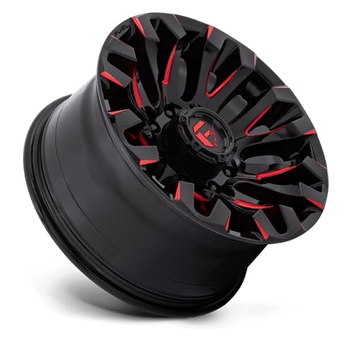 FUEL OFF-ROAD D829 18X9 QUAKE, 8X180, 5.04, 1mm GLOSS BLACK MILLED RED TINT - D82918901850