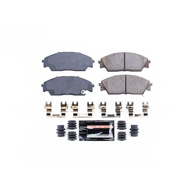 Power Stop Z23-373 Z23 Evolution Sport Carbon Fiber Infused Ceramic Brake Pads with Hardware For Honda CRX 1990-1991 | Honda Civic 1988-1991 | Honda Prelude 1988-1990 [Vehicle Specific]