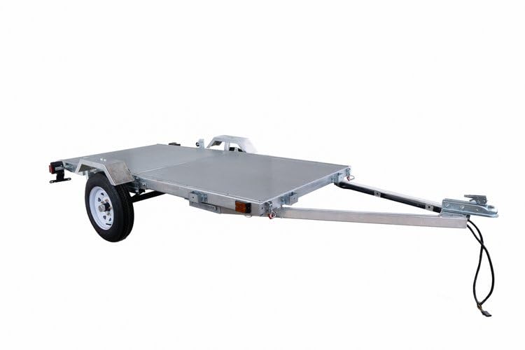 Single Axle DK2 Galvanized Folding Utility Trailer & Assembly Kit | MFT4X8G | 4 x 8-ft | 1450 lb. Payload Capacity | Coated Steel | 2” Coupler with Safety Chain | Folding Trailer Design