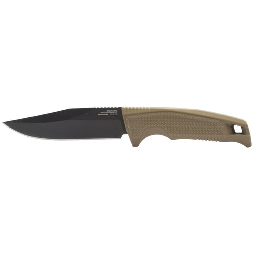 Recondo FX SOG Professional Fixed Blade Duty Knife | Straight Edge, Stainless Steel Blade, Overmolded Rubberized Grip, FDE