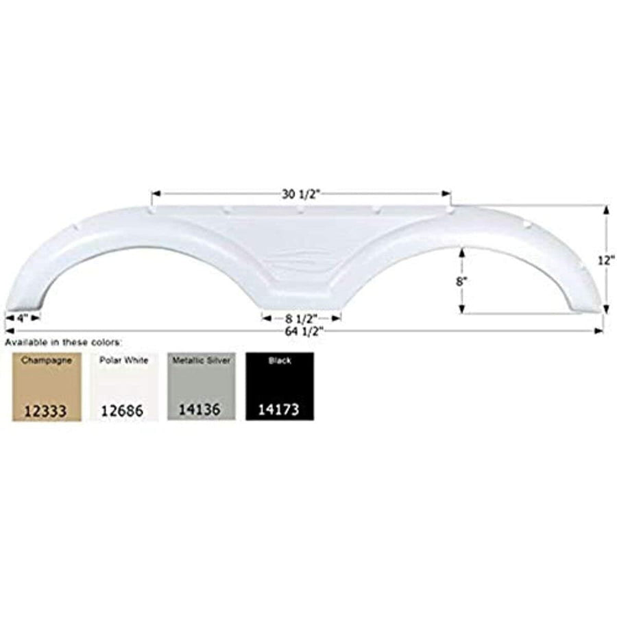 Tandem Axle Fender Skirt ICON 14173 FS2333 for Gulf Stream - Black