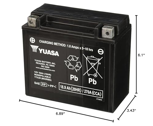 YTX20 Yuasa YUAM42RBS Factory Activated AGM Battery