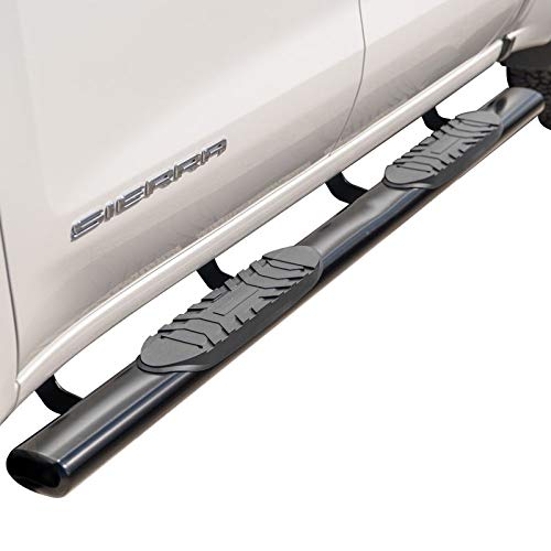 5" Black Steel Ionic Oval Nerf Bars (fits) 2019-Up Dodge Ram 1500 Quad Cab (New Body / 6 lugs per Wheel) Only Truck Side Steps (423809B) Will NOT FIT The Classic Model