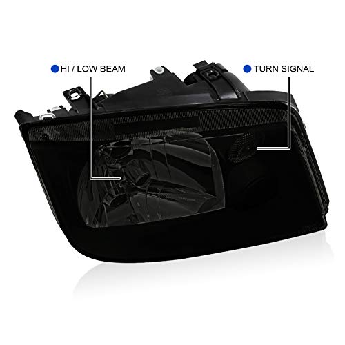 Black Smoke SPEC-D TUNING Headlights Compatible with 1999-2005 Volkswagen Jetta/Bora MK4
