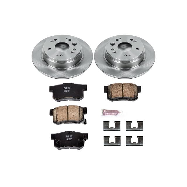 Power Stop KOE6172 Rear Replacement Brake Kit-OE Brake Rotors & Ceramic Brake Pads For Honda CR-V 2002-2004 [Model Specific]