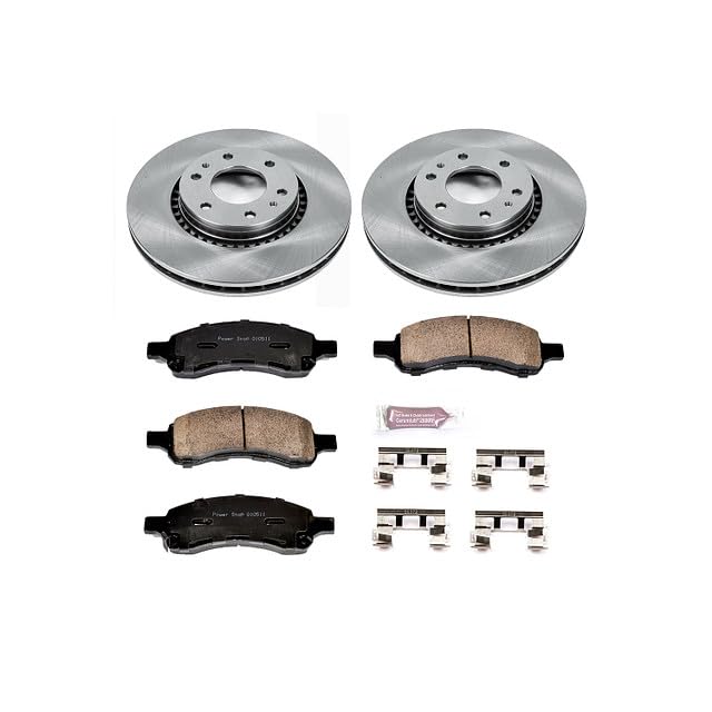 POWERSTOP Autospecialty KOE2059 Front Replacement Brake Kit-OE Brake Rotors & Ceramic Brake Pads For Rainier, Trailblazer, Envoy, Envoy, Saab 9-7x [Model Specific]