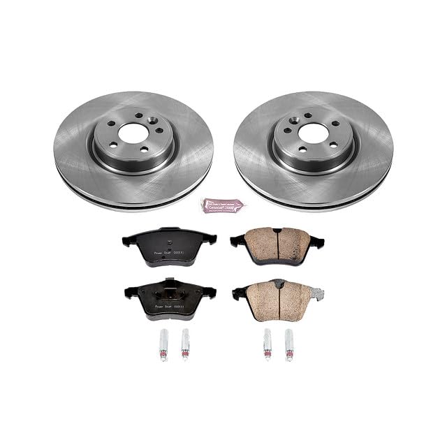 Power Stop KOE4699 Front Replacement Brake Kit-OE Brake Rotors & Ceramic Brake Pads For Volvo S60, S80, V60, XC70 [Model Specific]