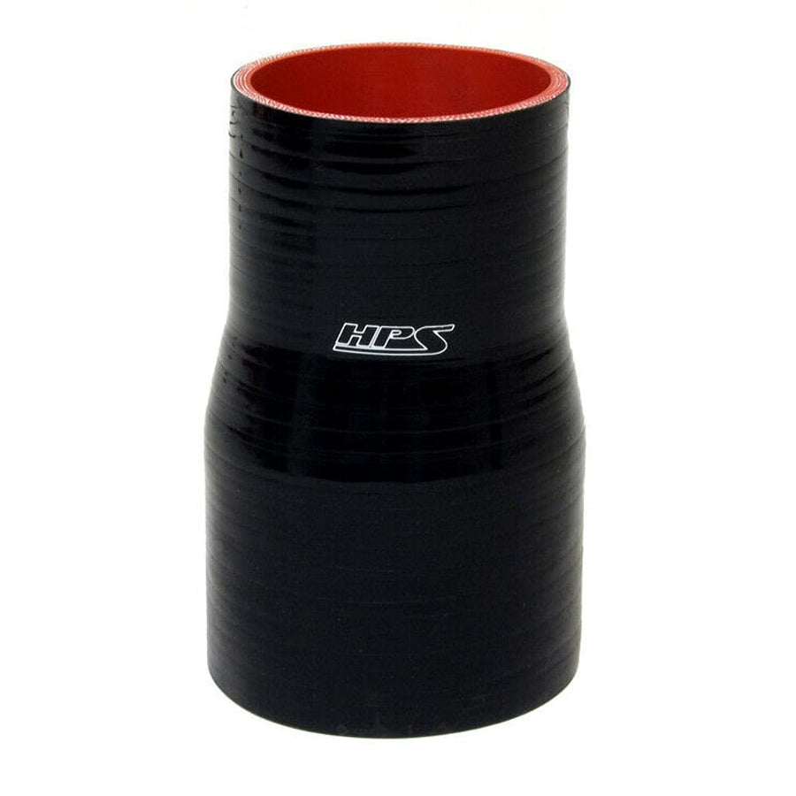 HPS Silicone HTSR-175-200-L4-BLK High Temperature 4-ply Reinforced Reducer Coupler Hose, 80 PSI Maximum Pressure, 4" Length, 1.75" > 2" ID, Black