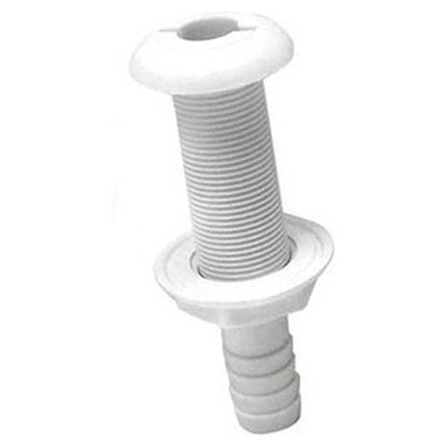 T-H Marine Thru Hull Plumbing Fitting - Straight - Chrome Plated - Fits 1-1/8" Hose