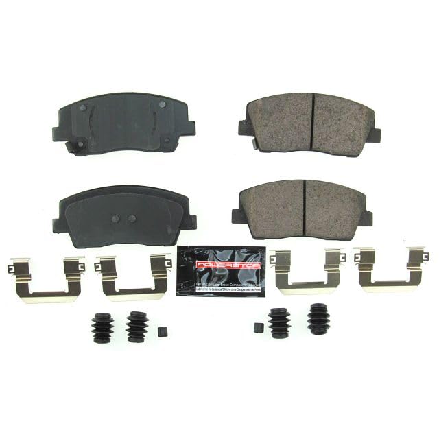 Power Stop Z23-2117 Z23 Evolution Sport Carbon Fiber Infused Ceramic Brake Pads with Hardware For Genesis G70 2019-2022, Kia Stinger 2018-2021 [Model Specific]