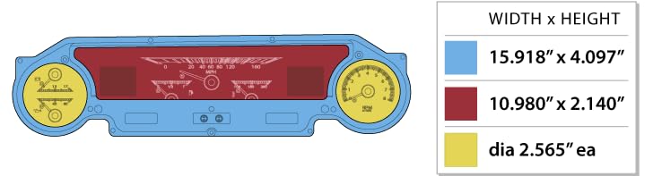 Dakota Digital HDX-64F-FAL-S Analog Gauge System Compatible with 1964-65 Ford Falcon, Ranchero and Mustang Silver Alloy