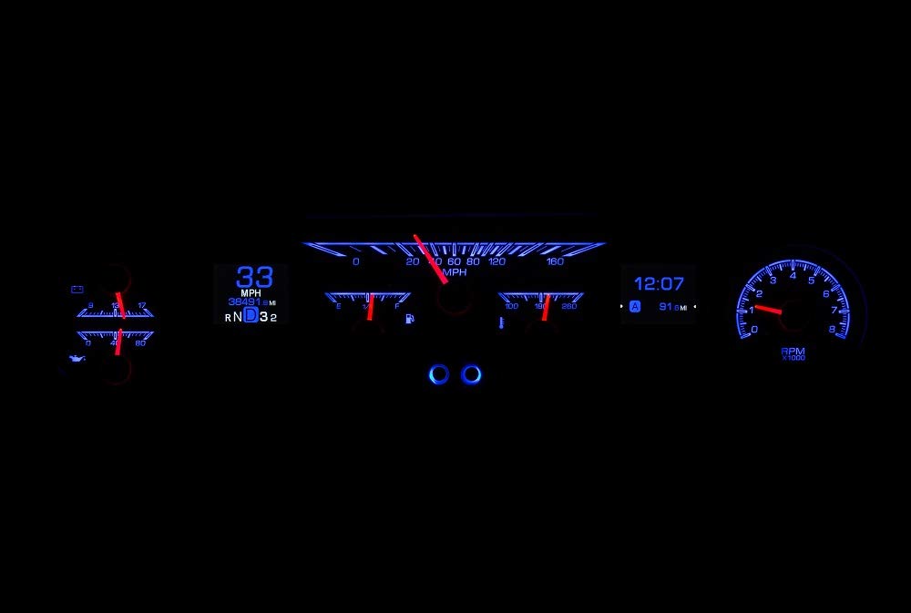 Dakota Digital HDX-64F-FAL-S Analog Gauge System Compatible with 1964-65 Ford Falcon, Ranchero and Mustang Silver Alloy