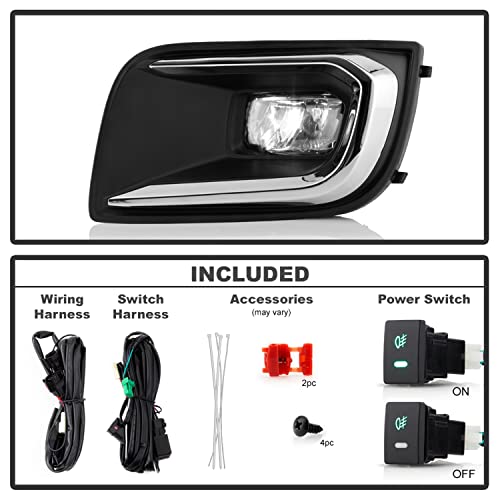 Toyota Sequoia 2018-2020 Spyder OEM Style LED Fog Lights w/OEM Fit Switch - Clear