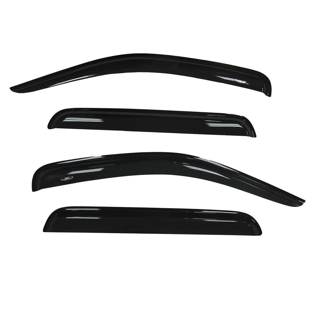 TrailFX Window Vents Rainguard Fits Nissan Frontier Crew Cab 2005-2021 Smoked Acrylic Low Profile Tape-On Side 4 Piece Deflectors TrailFX 4407H