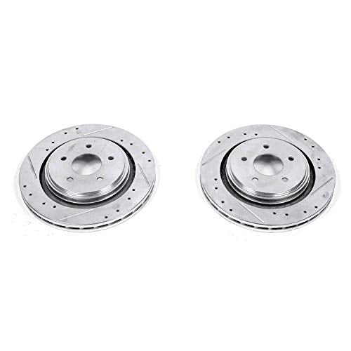 Power Stop AR82115XPR Evolution Rear Drilled & Slotted Rotor Pair For Cadillac XLR 2006-2009, Chevrolet Corvette 2005-2013 [Model Specific]
